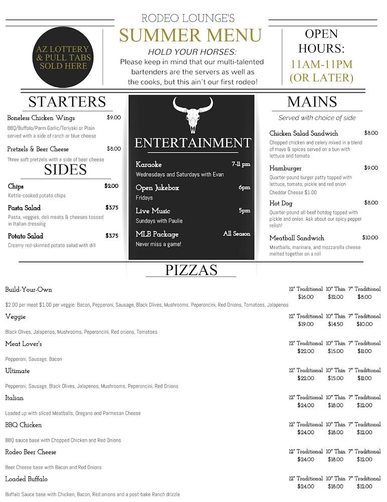 Rodeo Lounge Menu image 1